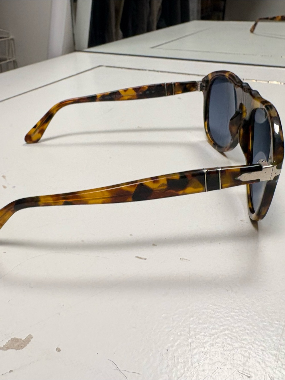 Persol Tortoiseshell Sunglasses with Blue Lenses - Men Grooming Accessory - Picture 6 of 8
